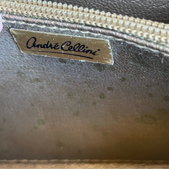 Andre Cellini Vintage Mini metallic hardcover evening handbag gold shoulder bag - Picture 12 of 15